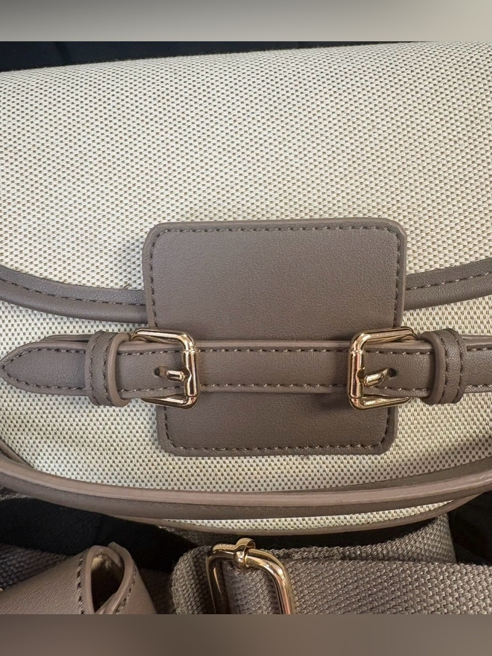 NWOT! GUCCIinspired Canvas Saddle Crossbody Bag - Picture 4 of 10